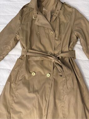 Michael Kors Classic Double-Breasted Tan Trench Coat with Belt